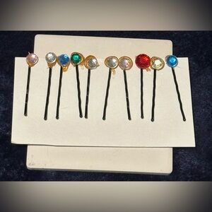 Lorena Espinoza Design Plastic Jewels Bobby-Pins, 10Pk (NWT)